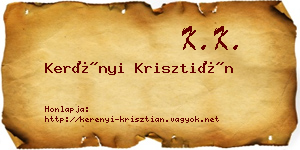 Kerényi Krisztián névjegykártya